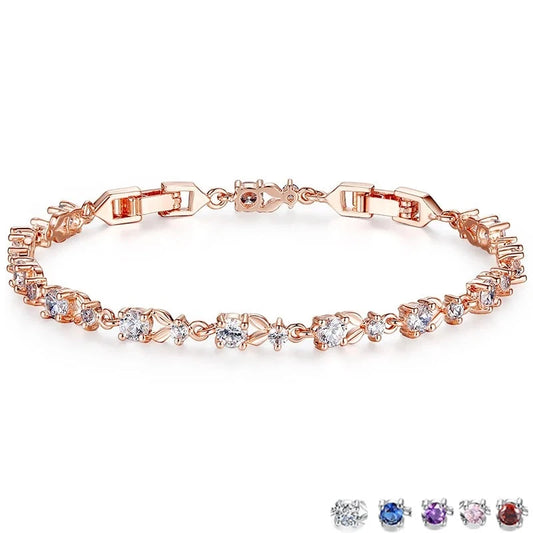Arwa Luxury Rose Gold Color Chain Link Bracelet for Women
